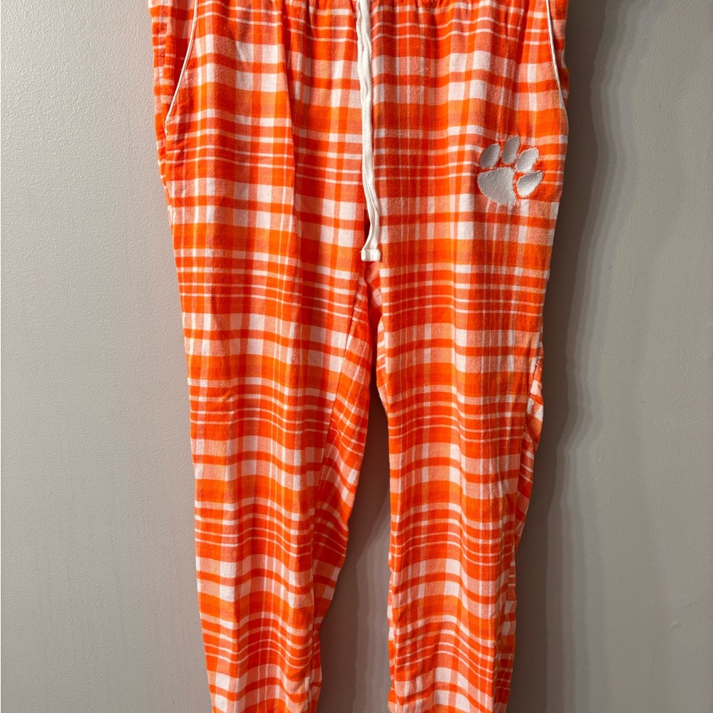 Clemson Flannel Plaid Ladies Pajama pants size small.
